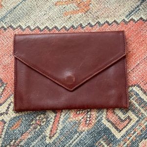 Able Burgundy Leather Clutch